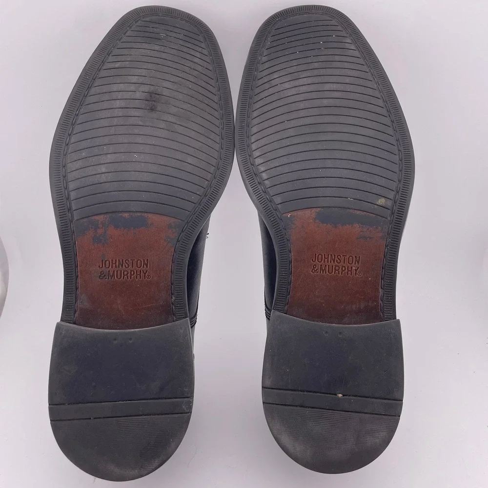 Johnston & Murphy Black Leather Oxford Lace Up Dress Shoes Men's 10M‎